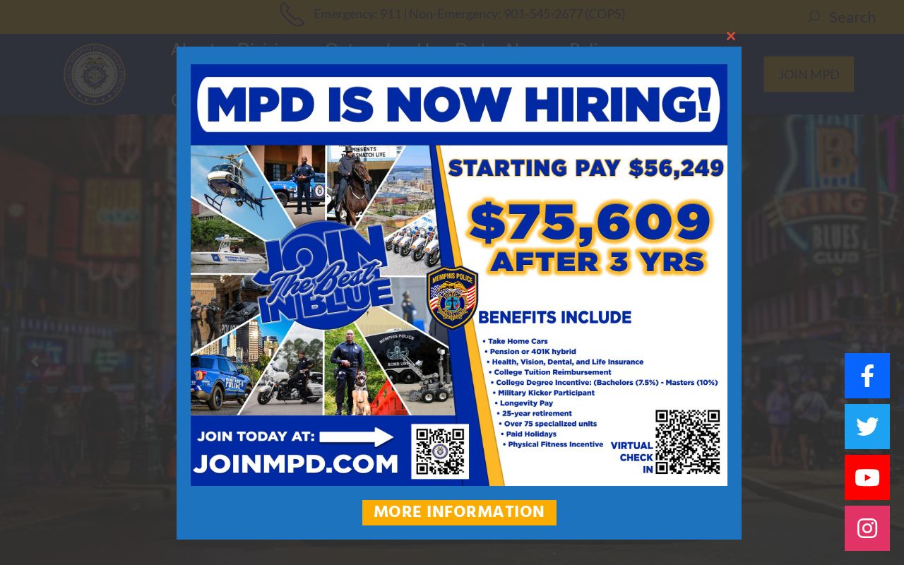Shelby County Memphis Police Department arrest records source