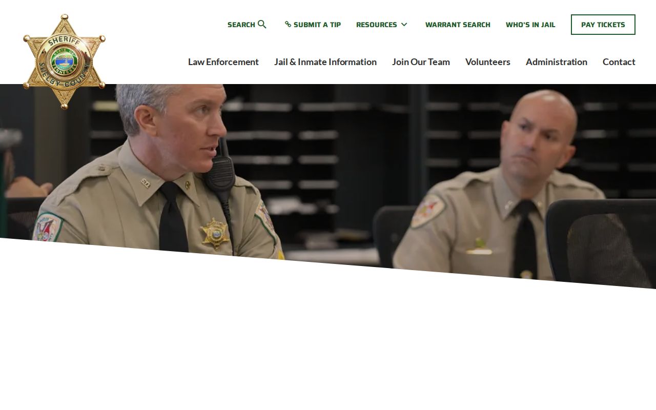 Shelby County booking records request page